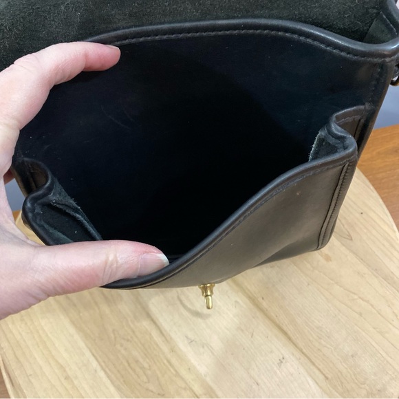 Vintage Coach Station Bag Black Leather Crossbody Satchel Purse 5130 No Strap - Picture 9 of 16